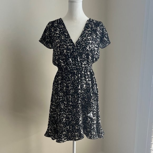 Womens JCREW black florial dress size XXS - Picture 1 of 7